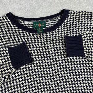 J. Crew Black and White Houndstooth Crewneck Sweater